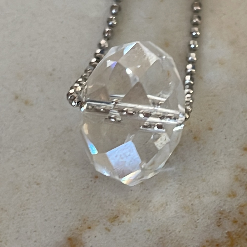 Swarovski Crystal Cut Crystal & Pavé Circle Ball Silver Necklace Pendant - Picture 6 of 12